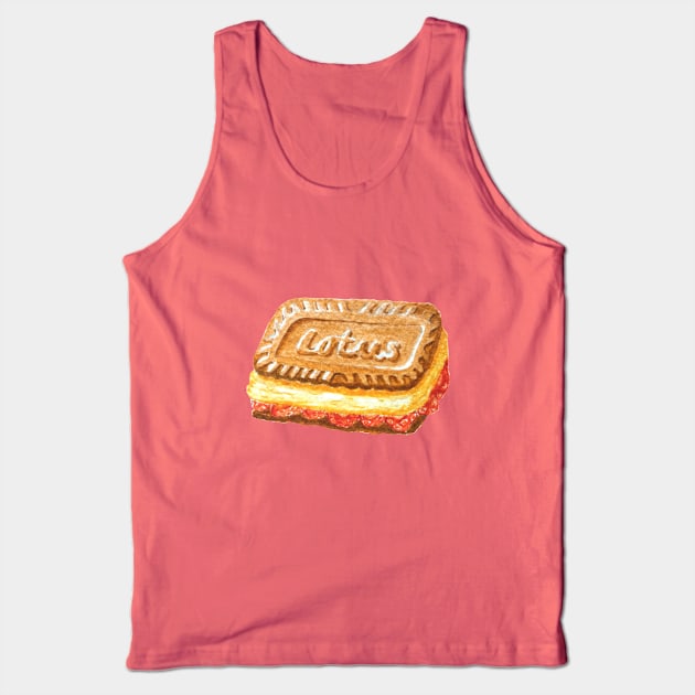 Lotus Biscoff Cookie Ice Cream Sandwich Watercolour Painting Tank Top by toffany's